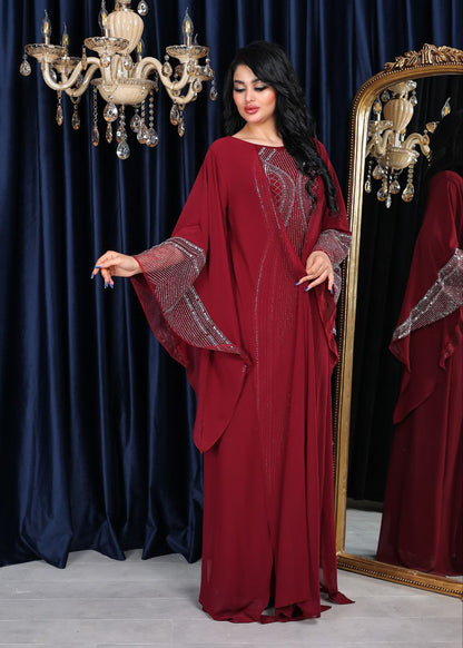 Eleganza Crystal Embellished Evening Kaftan Gown (📹)